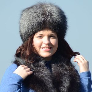 Product preview: Fur collar shawl stole - silver fox