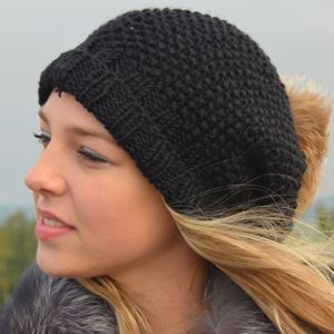 Product preview: Hand knitted hat, seed stitch pattern